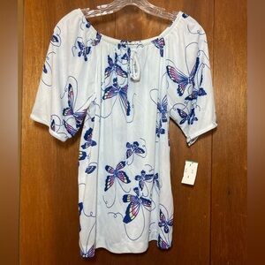 NOS NWT Vintage Liberty House Butterfly Blouse